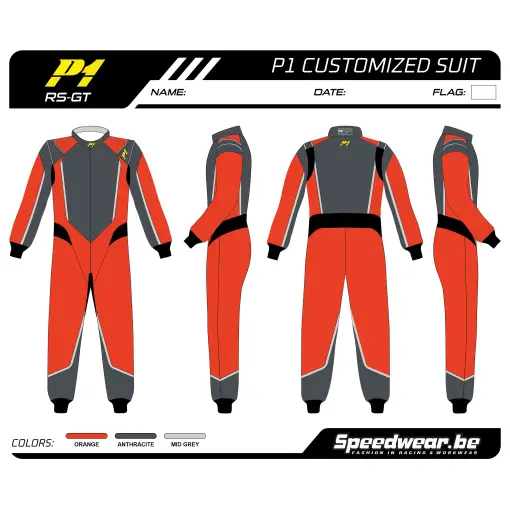 Race overall autosport van P1 - Volledig op maat PATROON 9
