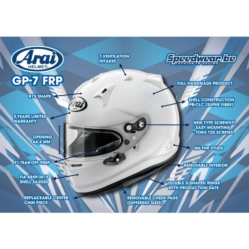 Arai GP7 FRP Motorsport Helm Details