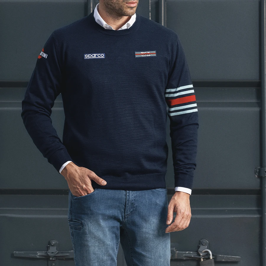 Sparco Martini Racing Wollen Crewneck Sweater Navy