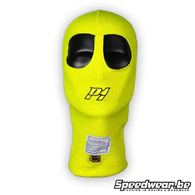 P1 Advanced Racewear X-Flow Helmmuts – FIA-gekeurd – Neon Yellow – Eyehole