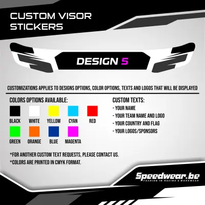 Autocollant pour visière de casque - Design personnel 5