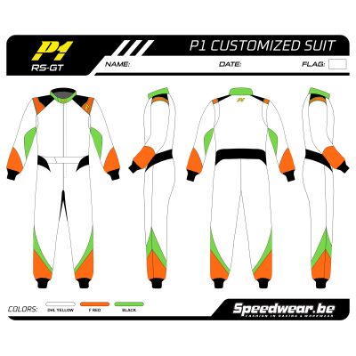 Racepak autosport van P1 - Volledig op maat PATROON 3