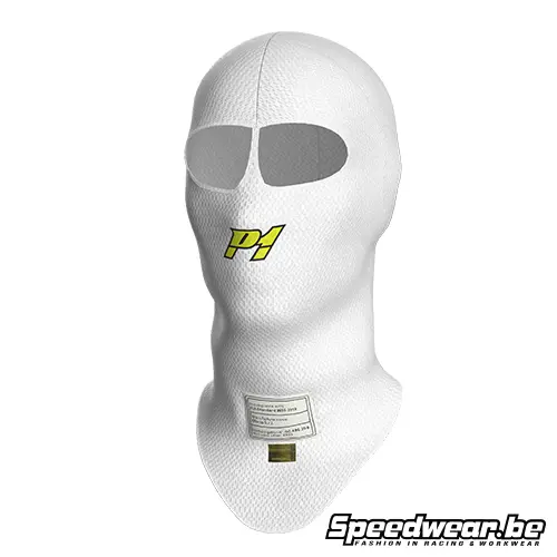 P1 Advanced Racewear X-Flow Balaclava – FIA Approved – White – Eyehole
