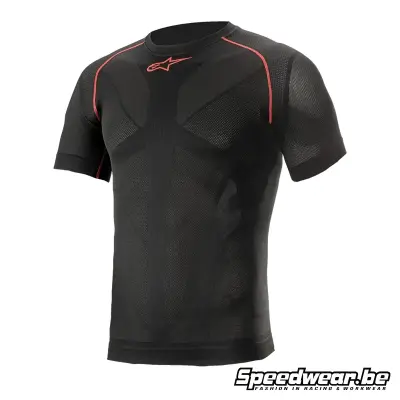 Alpinestars Tech V2 Top de manga corta para verano, negro y rojo