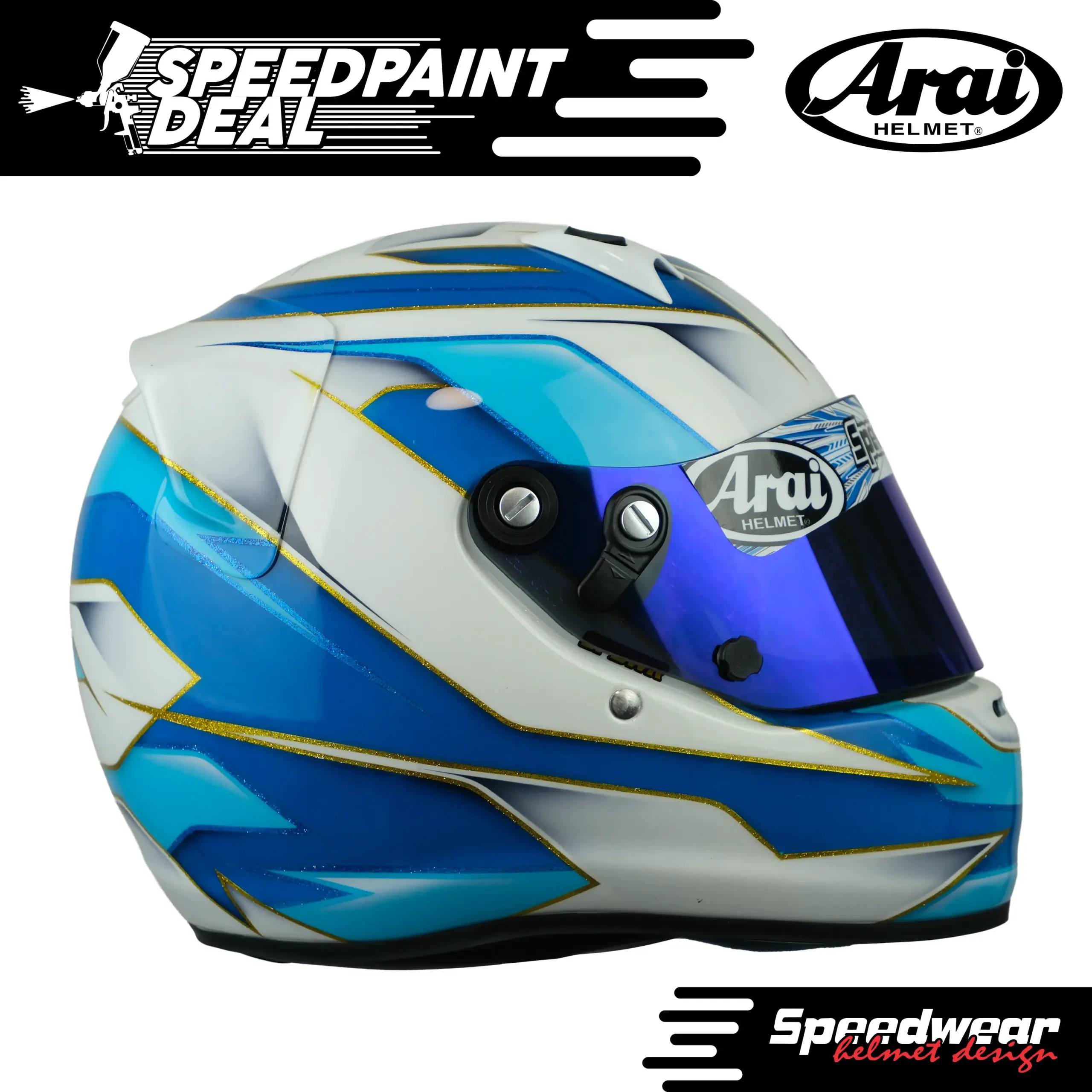 SpeedPaint Deal Arai CK6 Karthelm Small met Chroom Design - Afbeelding 6