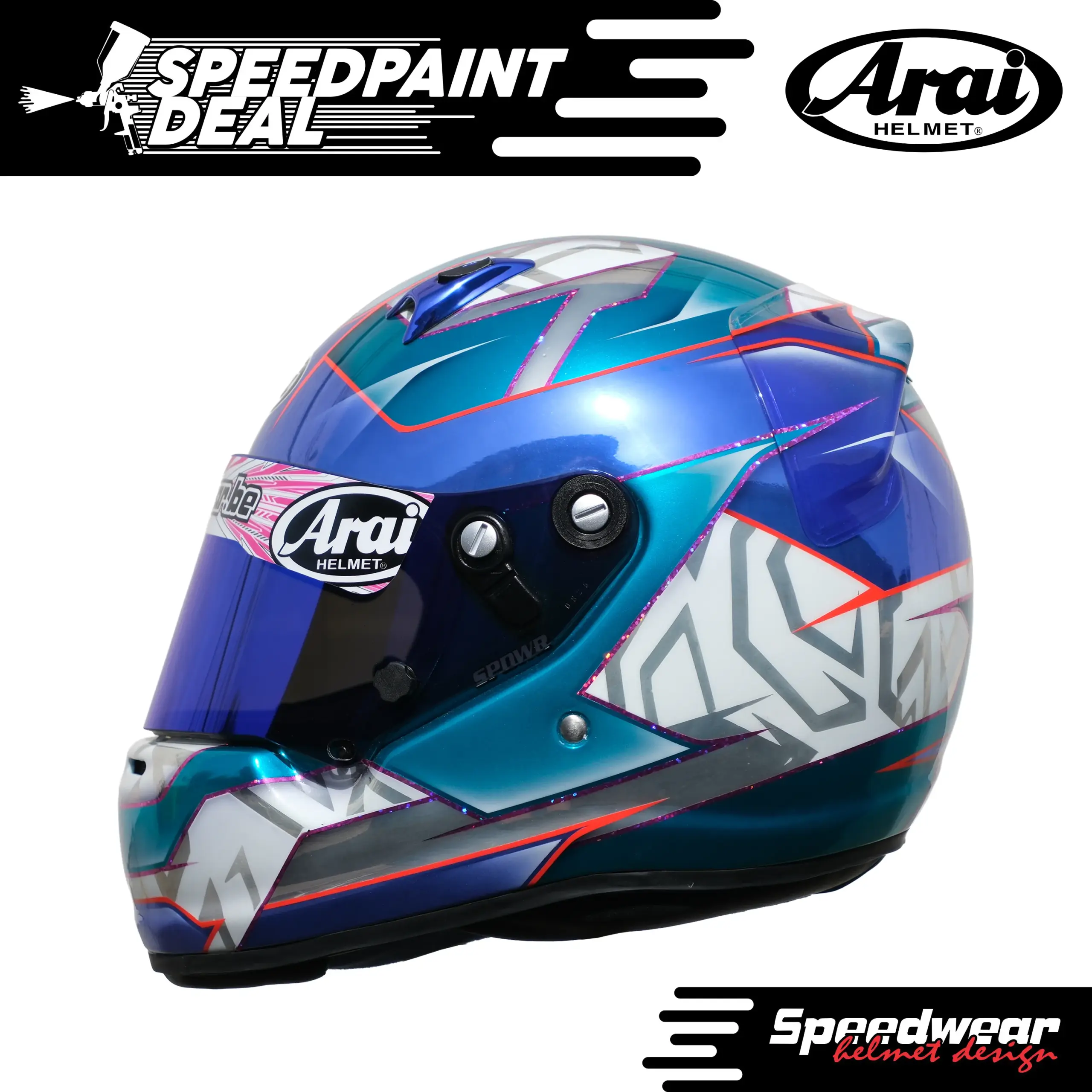 SpeedPaint Deal Arai CK6 Karthelm Small met Chroom Design - Afbeelding 3