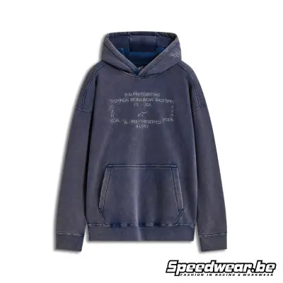 Sudadera con capucha Alpinestars Washed Oversized, color azul marino